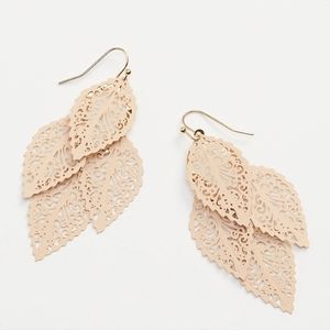 Maurices Blush Light Pink Cluster Leaf Earrings